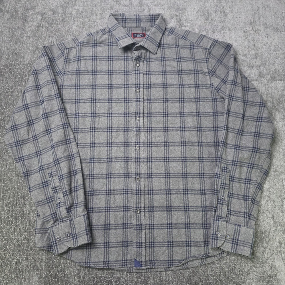 UNTUCKit Shirt Mens Large Gray Plaid Lucca Long Sleeve Flannel Button Up L
